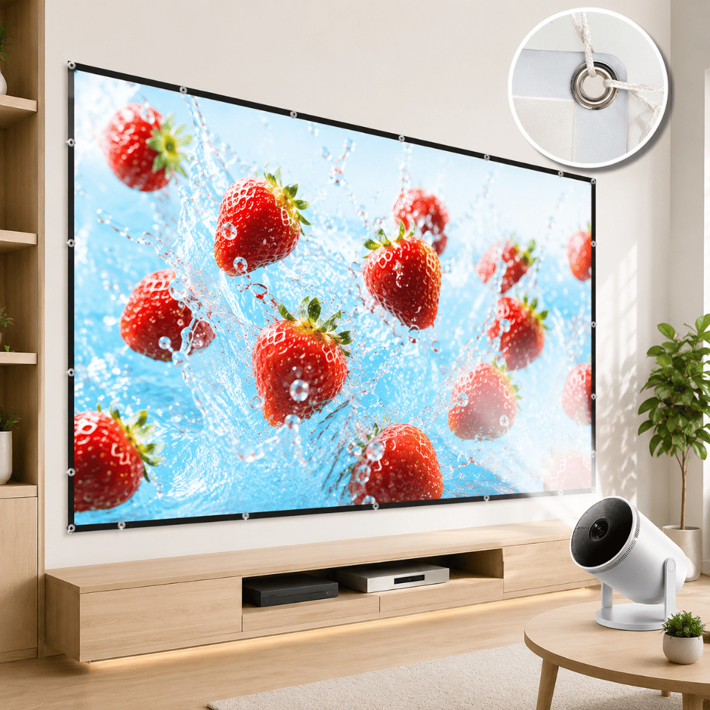 Tela de Projeção 200′ Matte White Antirreflexo para Projetor Datashow HD Full HD 4K