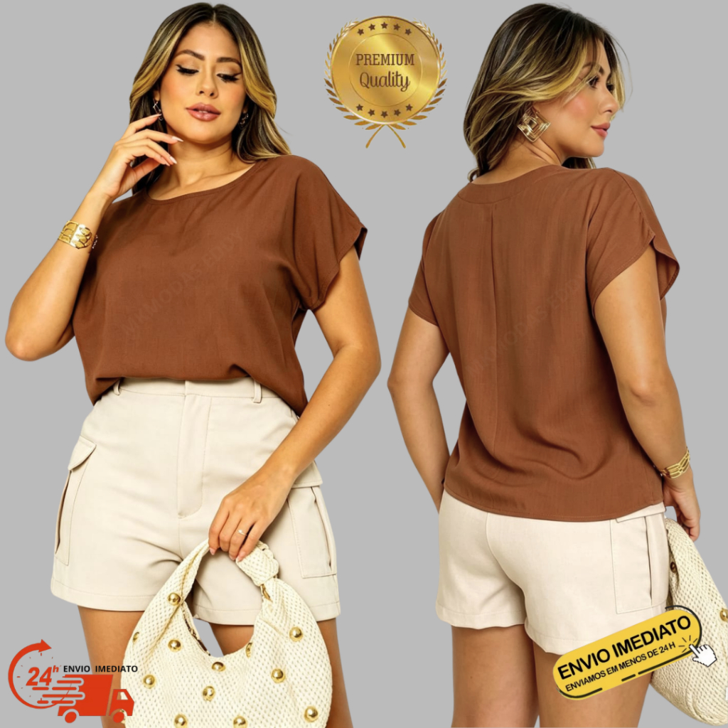 Blusa Feminina Básica Em Viscolinho Lisa – Leve, Confortável E Estilosa Ideal Para o Seu DIA A DIA