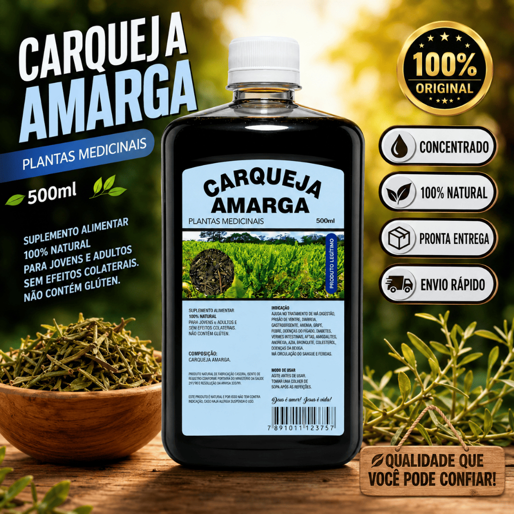 Cha Carqueja Amarga 500ml Natural e concentrado
