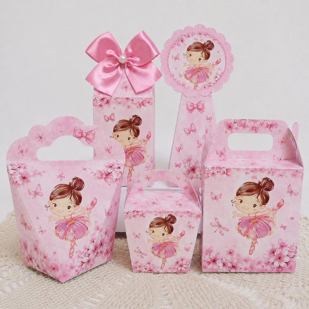 Kit festa Personalizados BAILARINA Lembrancinha Aniversário Pegue e Monte Mimo