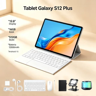 Tablet Galaxy S12 Plus 12.8 polegadas, 16 GB + 512 GB, 12000 mAh, 5G, Bluetooth e Wi-Fi – Tablet par