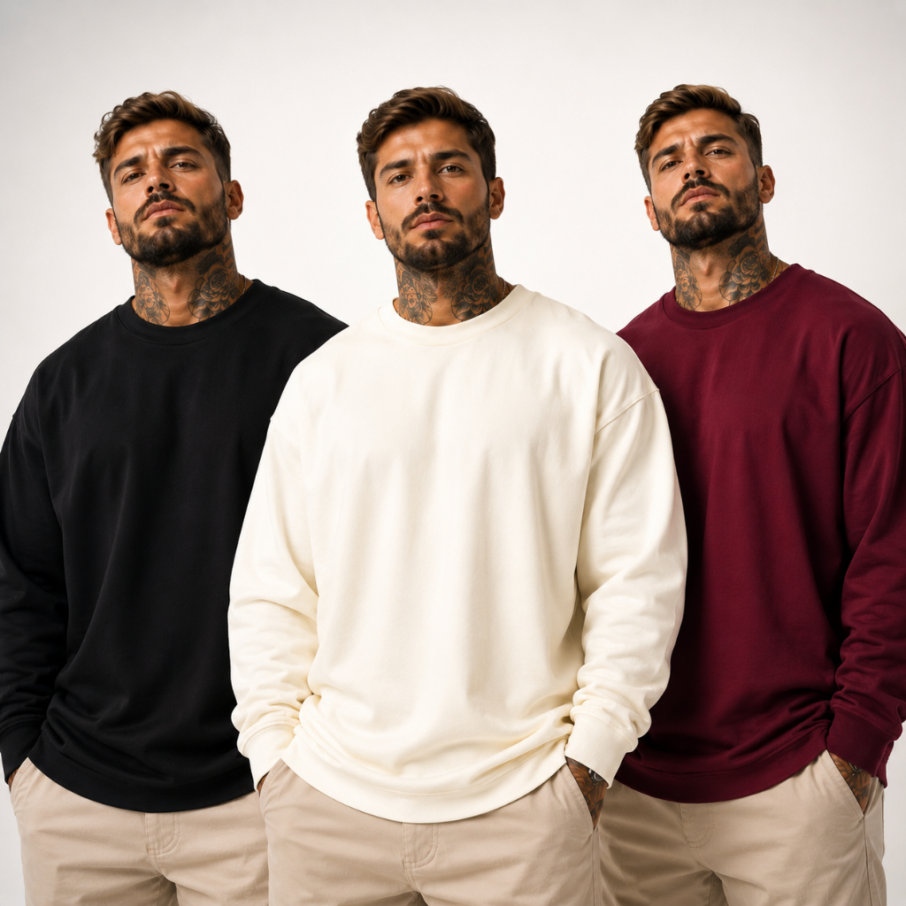 Kit 3 Moletom Masculino Cores Sortidas Liso 100% Algodão Blusas Masculinas De Frio