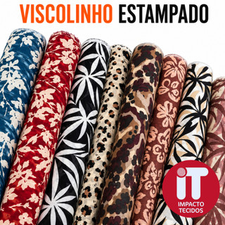 Tecido Viscolinho Estampado 100% Viscose por Metro 1m x 1,45m Leve e Fresco para Vestido Saia Blusa e Camisa