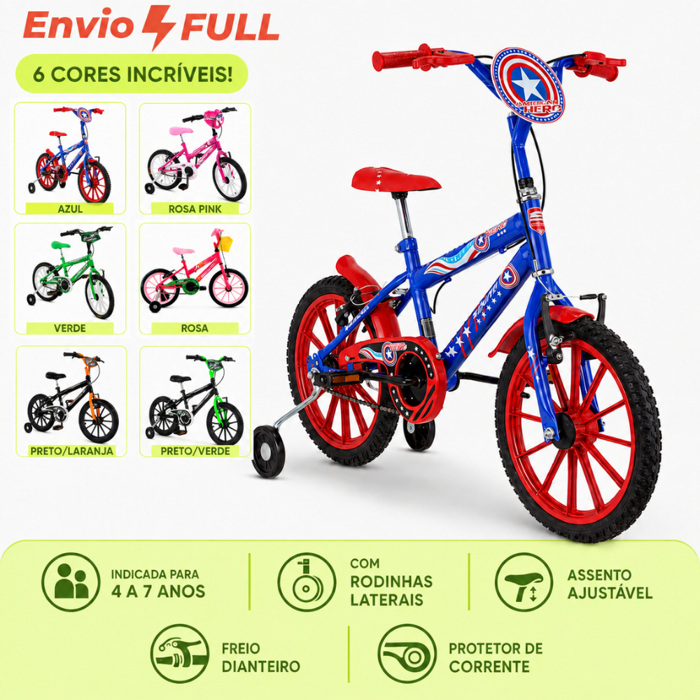 Bicicleta Aro 16 Infantil South Meninos E Meninas Infantil Aro 16 Modelo Feminino e Masculino