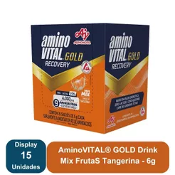 Suplemento aminoVITAL® GOLD Drink Mix Tangerina 15 Sachês - Recuperação Muscular - Ideal para Treinos