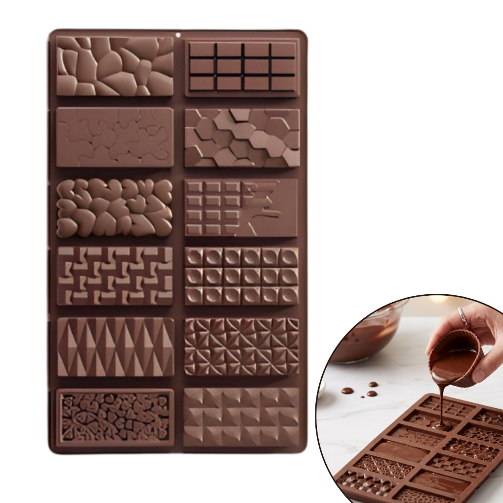 forma de silicone, chocolate, confeitaria, pascoa, altas temperaturas, 12 moldes, resistente