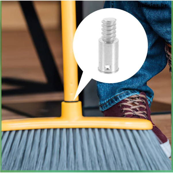 Adaptador com Rosca para Mop e Vassoura 6,5x2,5cm em Alumínio Prata