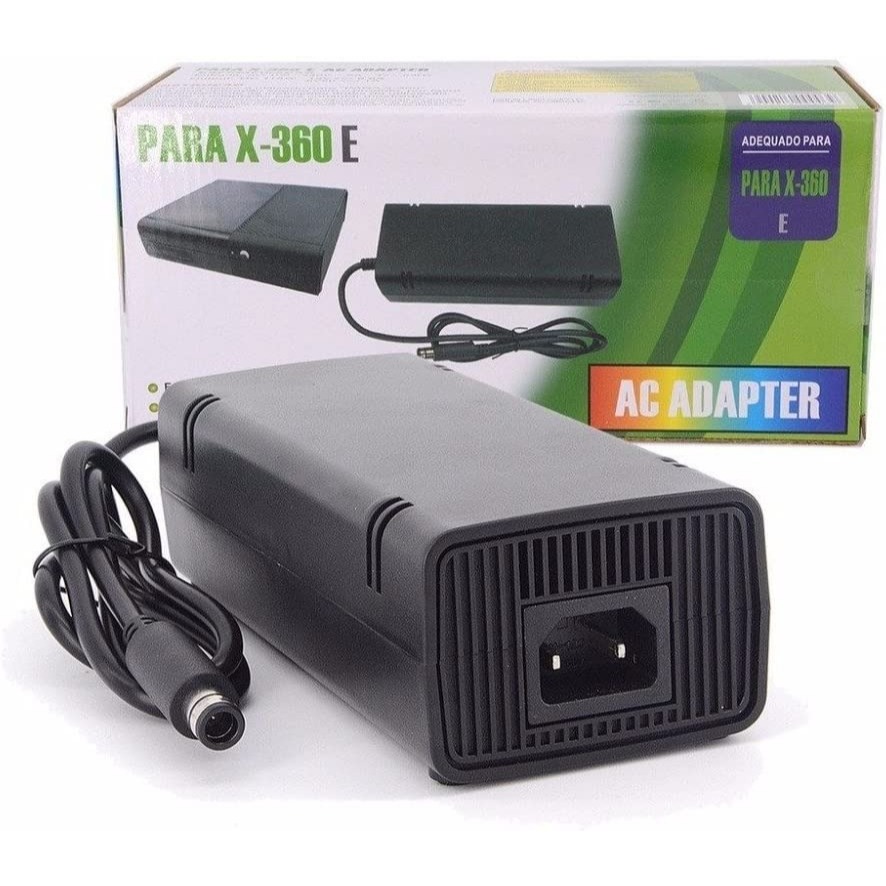 Fonte de Alimentação Ac Bivolt Compatível com Xbox 360-E Super Slim 1 Pino + Cabo de Energia