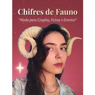 Chifre de Bode Fauno Tiara Cosplay Fantasia Medieval RPG Acessório 3D Para Eventos Feiras Geek Fotos Festas Teatrais
