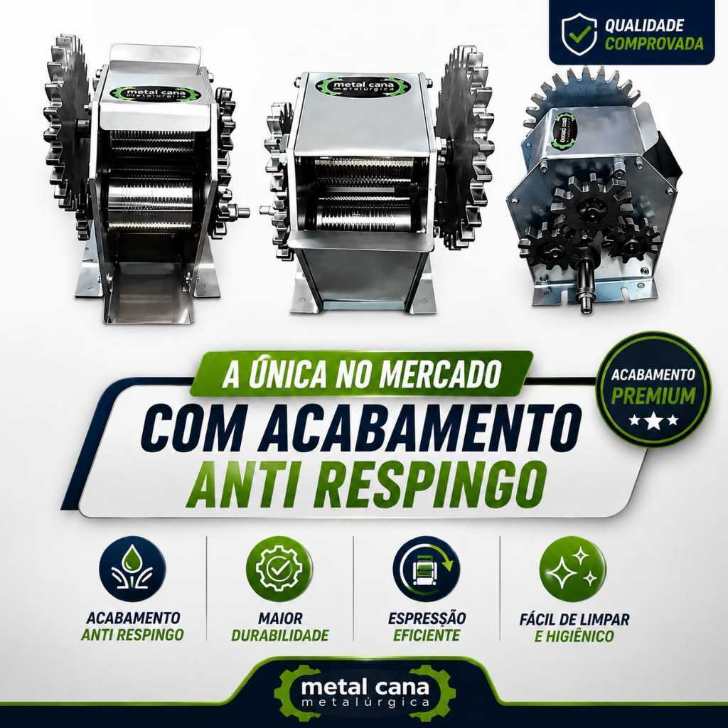 Engenho caldo de cana garapa garapeira manual 3 moendas Inox