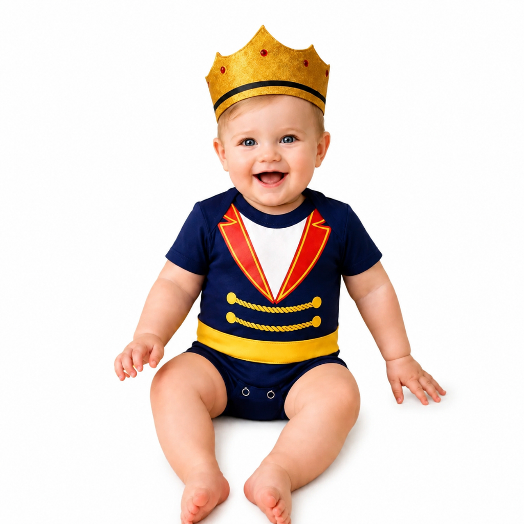 Body Bebê Pequeno príncipe Fantasia bebê / Coroa / Body temático