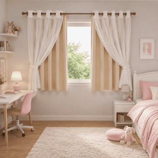 Cortina MADRI LUXO C/ VOIL Branco 2,80x 1,70 metros Decoração Sala Quarto Menino Menina I…
