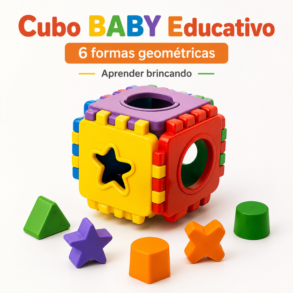 Brinquedo Educativo Cubo Pedagógico Infantil Desenvolve Habilidades Motoras