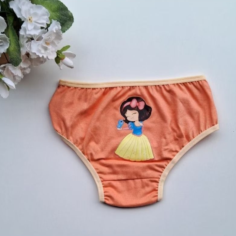 Kit 5 Calcinha Infantil Menina Moça 100% Algodão Forro Duplo Confortável Macia Desfralde