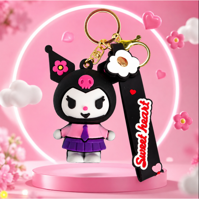 Chaveiro Fofo Turma da Hello Kitty porta chaves, Pompompurin , My Melody, Kuromi e hello kitty