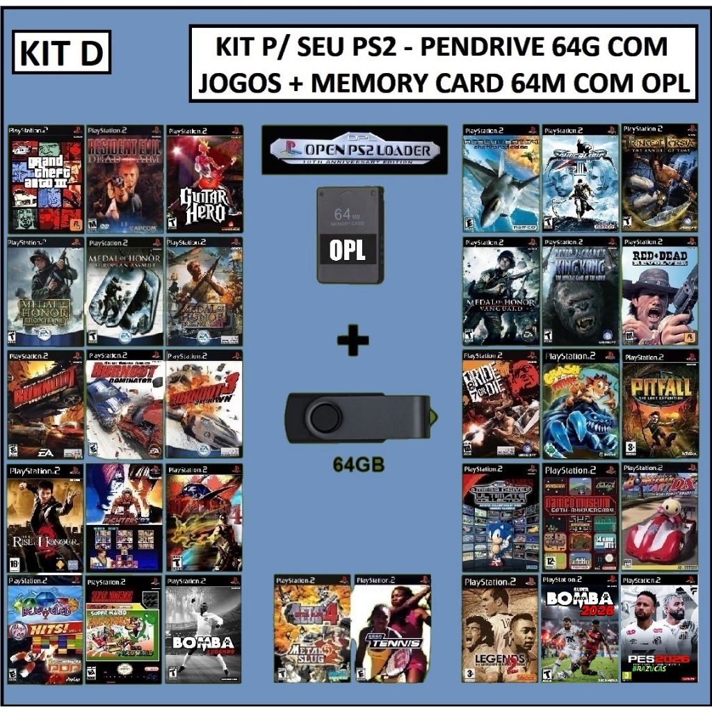 KIT OPL PARA SEU PS2 - LEIA A DESCRIÇÃO