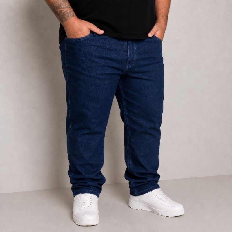 Calça jeans Masculina Plus Size 48 50 52 54 56 58 Confortável Premium para o Dia a Dia Trabalho Costura Reforçada Básica