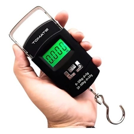 Imagem Balança De Mão Digital Portátil Para Bolsa Mala Peixe de Até 50kg