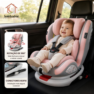 Sonhador Cadeirinha De Bebe Para Carro Sistema ISOFIX Assento Seguranca Reclinavel Suporta 0 A 36kg