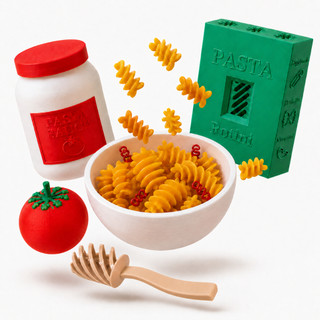 Kit Meu Primeiro Macarrão Brinquedo Infantil Sensorial Educativo Interativo Divertido