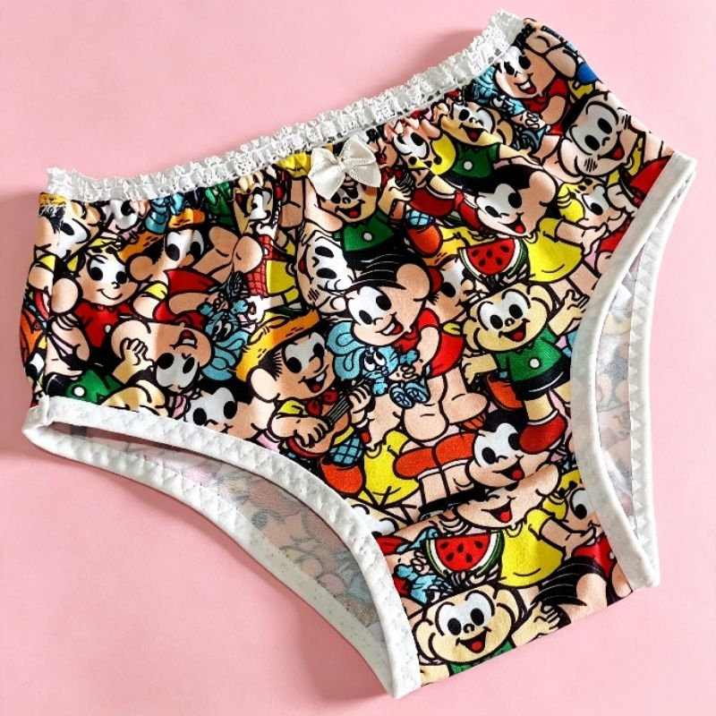 Kit 5 Calcinha Infantil Menina Forro Algodão Macia Confortável Suede Malha de algodão