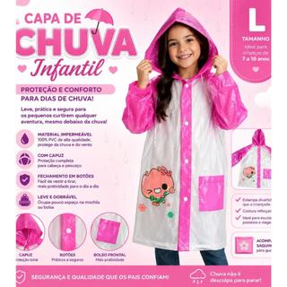 Capa de Chuva Infantil Impermeável com Mochila Proteja seu pequeno nos dias de chuva com esta capa de chuva infantil