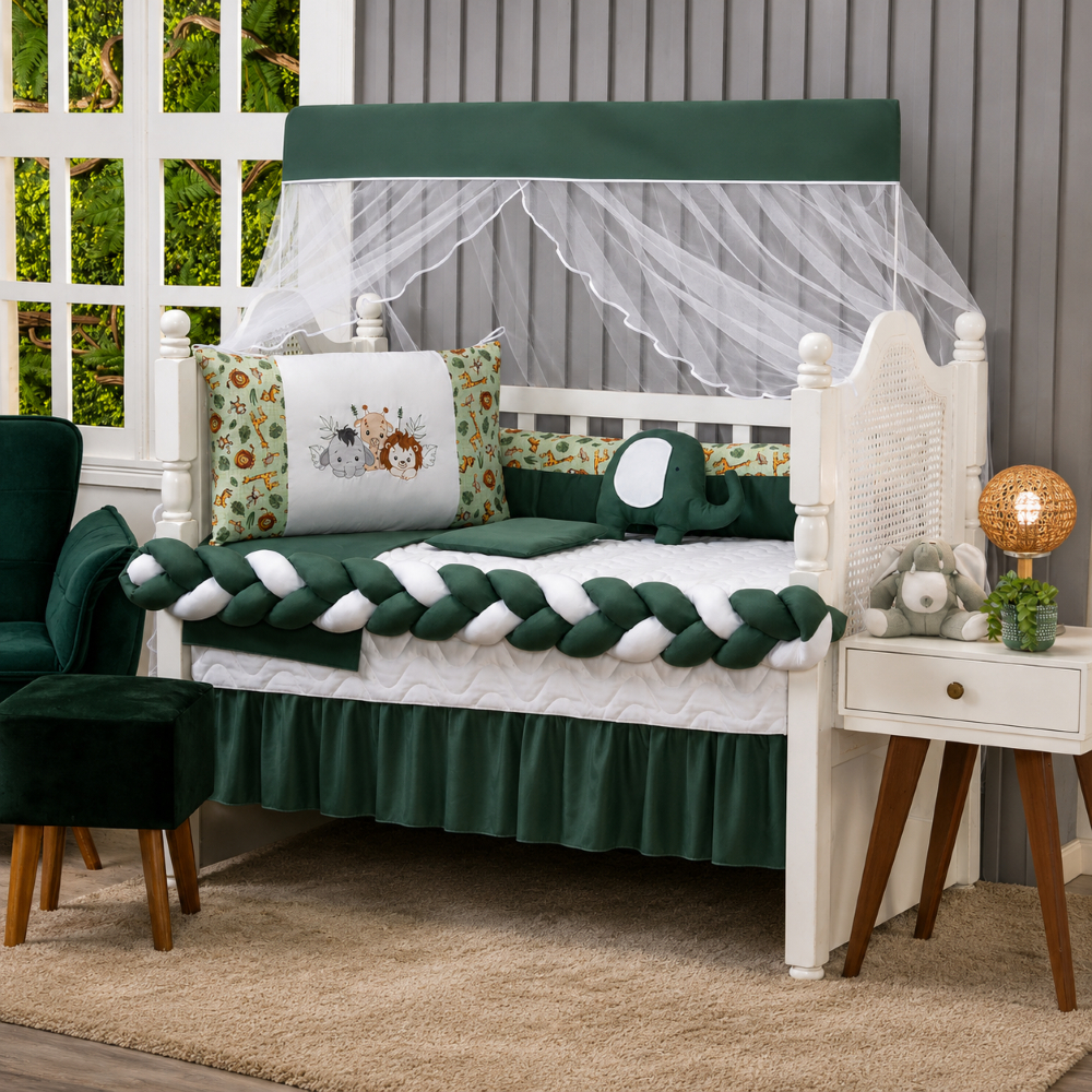 Kit Berço Menina e Menino Paris 10 peças Americano Enxoval de Bebê Estampado
