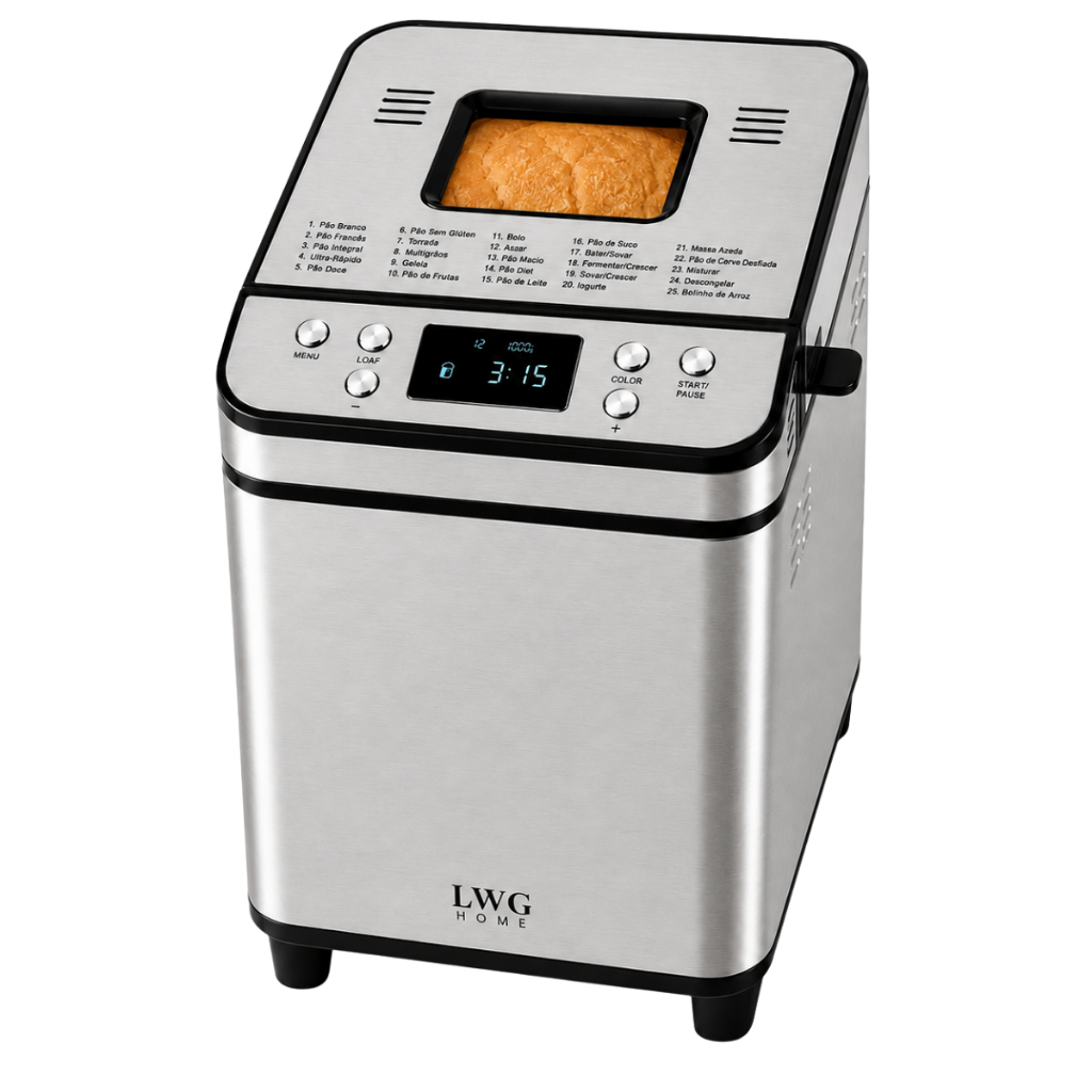 Máquina De Pão Automática Doméstico 25 Em 1 Com Timer Digital