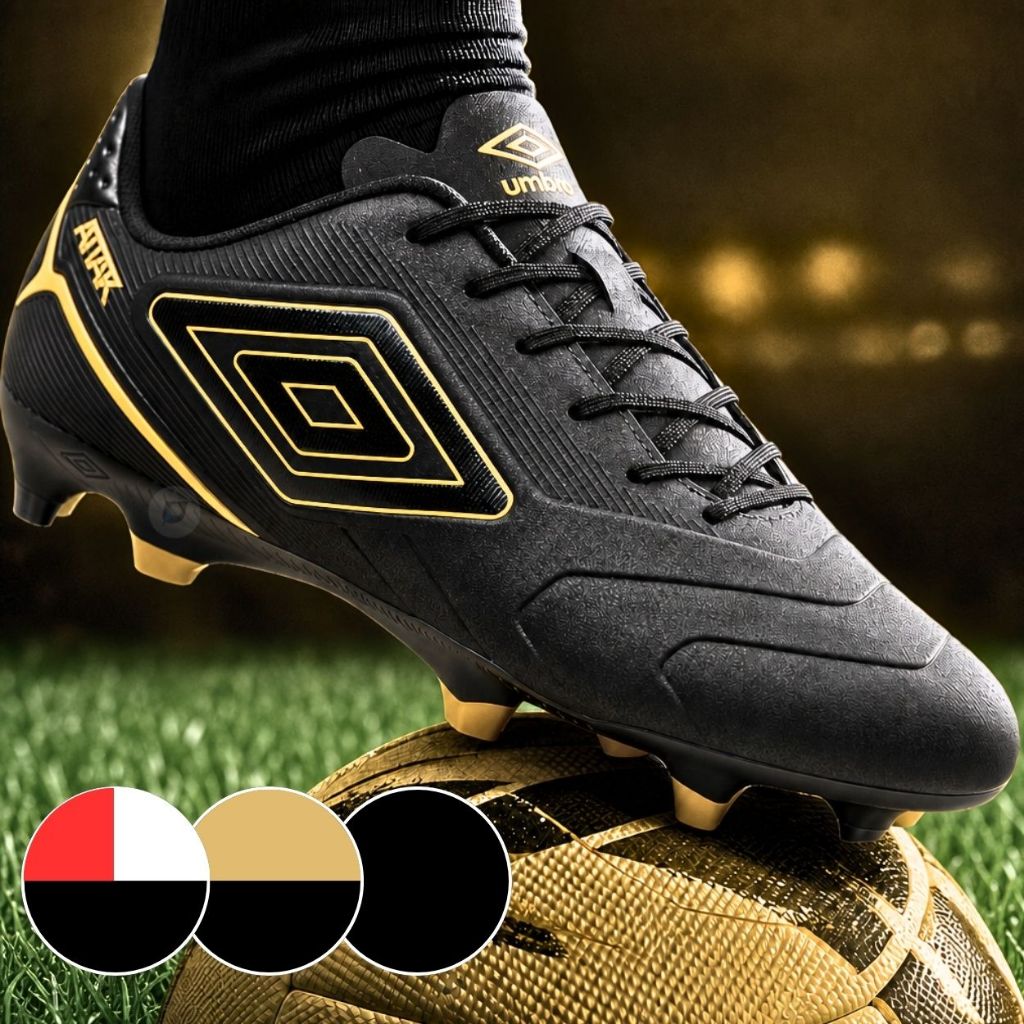 Chuteira Campo Umbro Attack "Original" Gramado Grama Natural Resistente Leve - Profissional