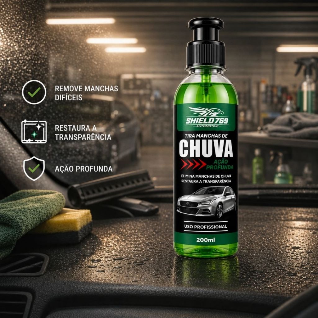 Limpa Vidro Automotivo Tira Manchas de Chuva