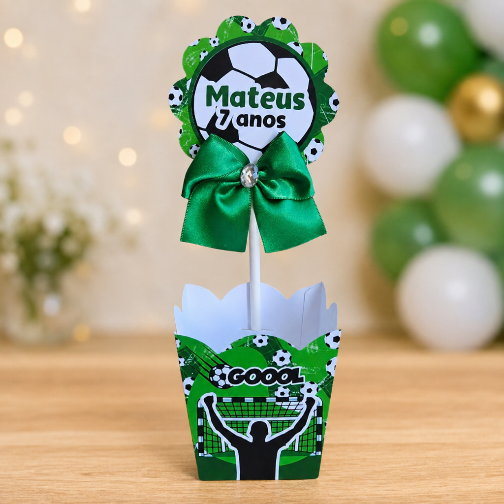 Centro de mesa Personalizados Futebol Verde - pegue e monte- festa infantil - lembrancinhas