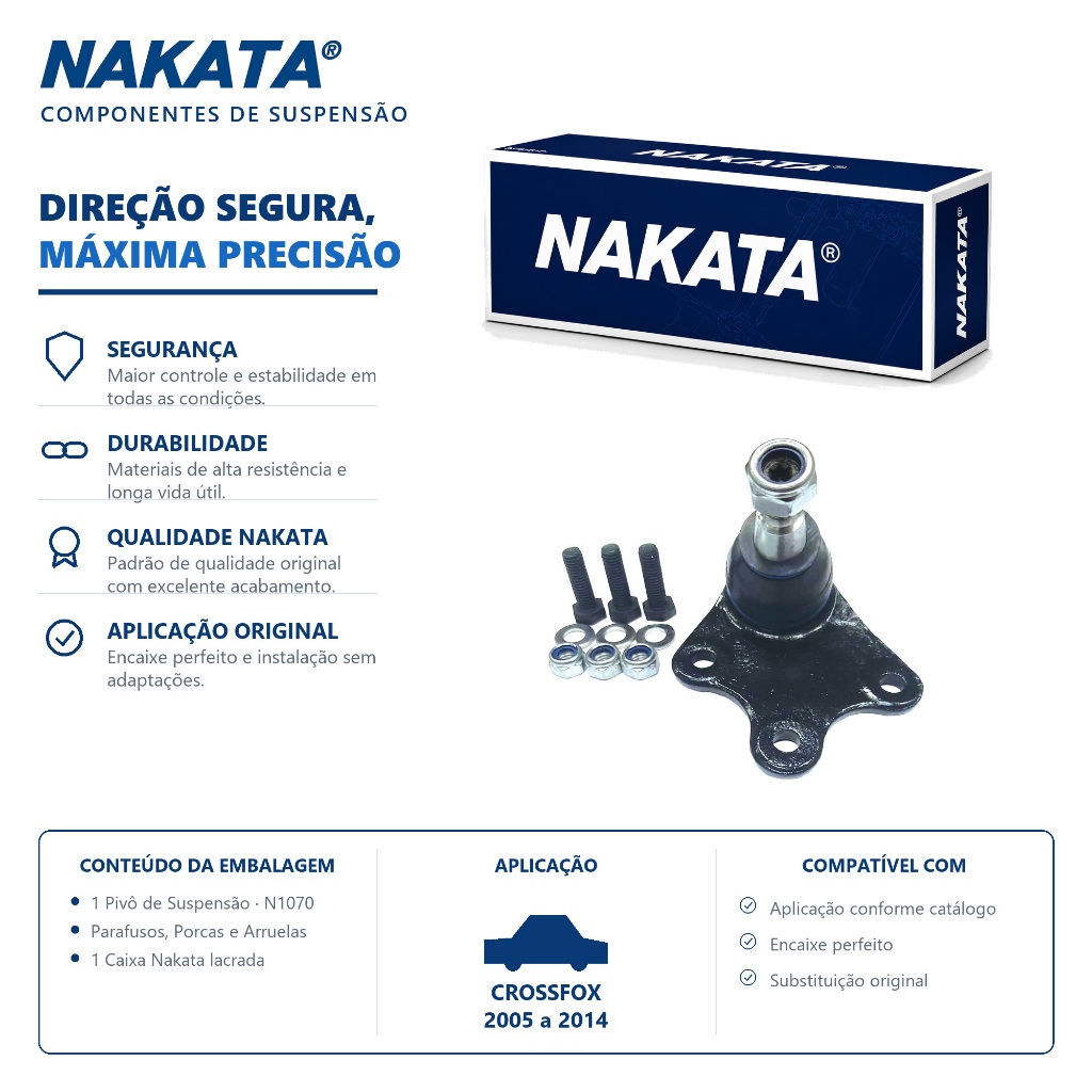 Pivo De Suspensão Direito Crossfox 2005 Até 2014 Original Nakata