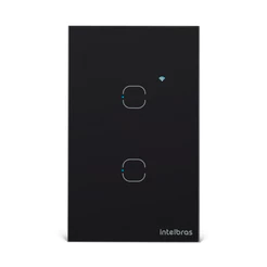Interruptor Touch Wifi 2 Botões EIW 1002 Preto Intelbras Casa Inteligente Alexa Google