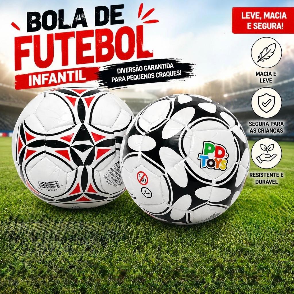Bola de Futebol Infantil Vinil N2 Macia Inflável Campo Criança Diversão Campinho Sortida