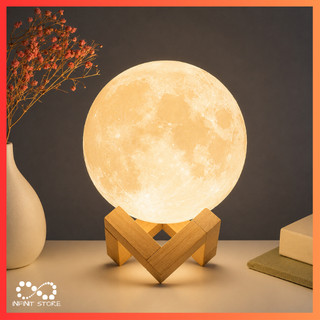 Luminária Lua Com Suporte E Controle Remoto RGB 16 Cores Com Fio USB Abajur Para Quarto