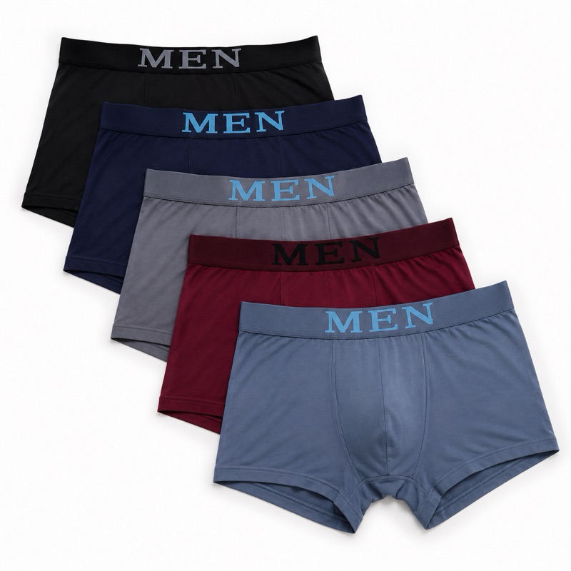 Kit 5 Cuecas Box Masculinas Microfibra Premium