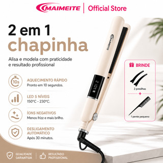 MAIMEITE Alisador De Cabelo Prancha Cabelo Profissional 210º Chapinha Nano Titanium bivolt Liso/Cachos