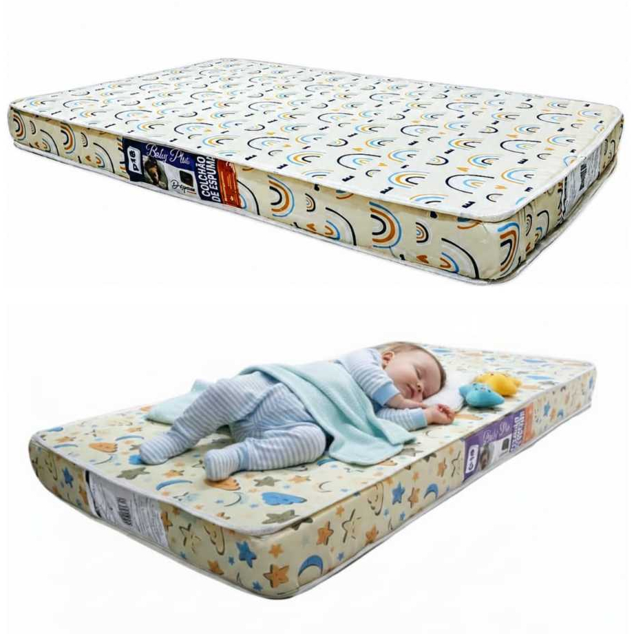 Colchão Berço Americano 130x70cm D18 Antialérgico Espuma Firme Baby