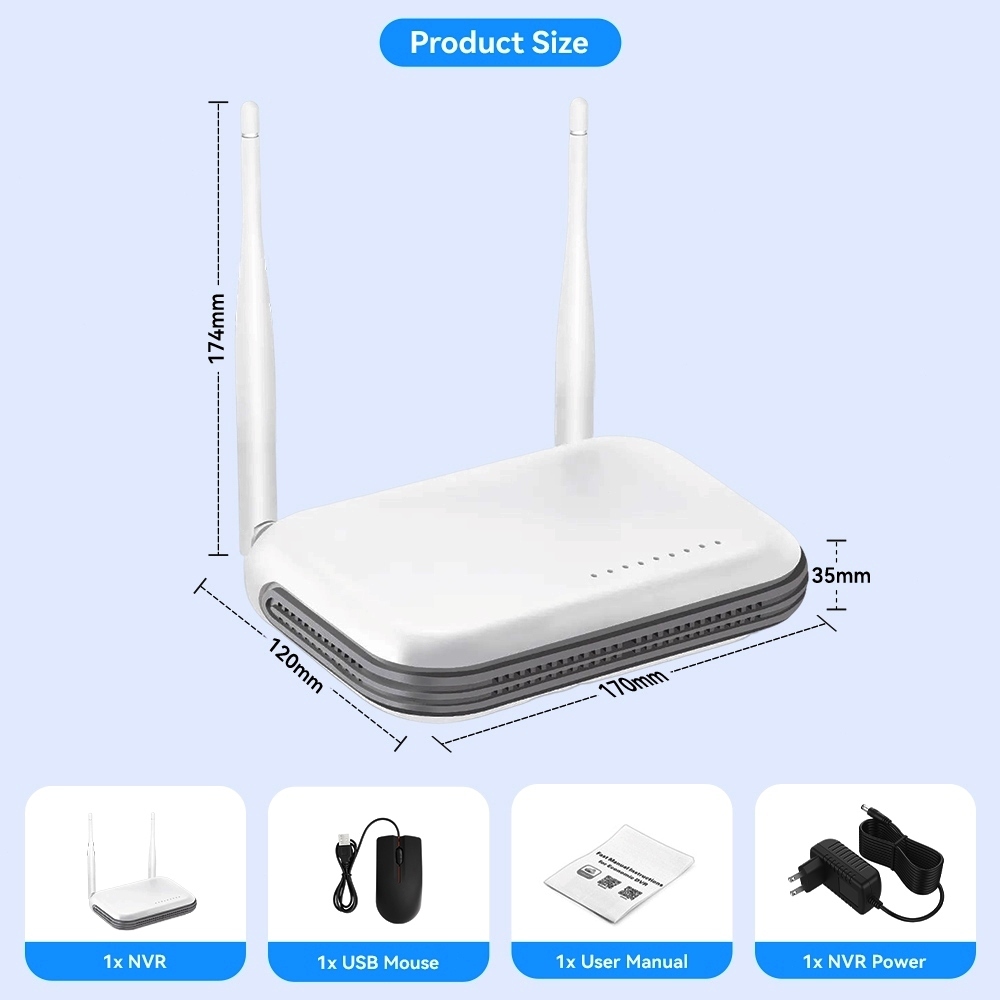 NVR Gravador De Vídeo Wifi 8Ch Para Câmeras IP de Segurança