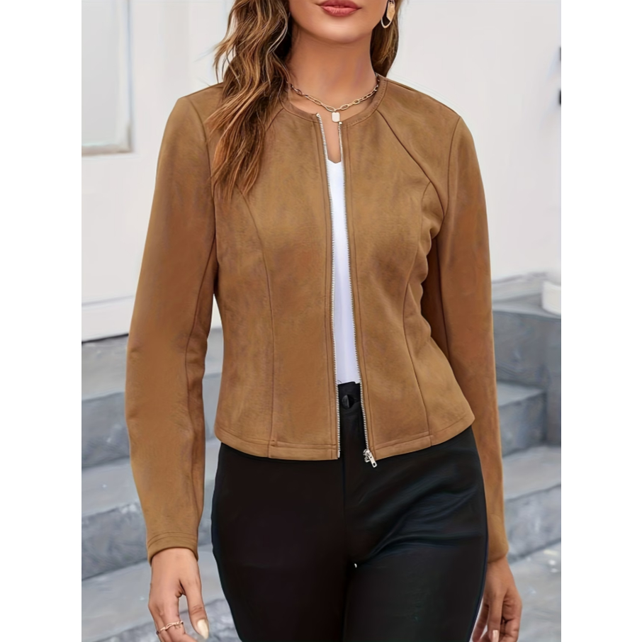 Jaqueta Feminina Casual com Zíper | Elegante, Versátil e Moderna