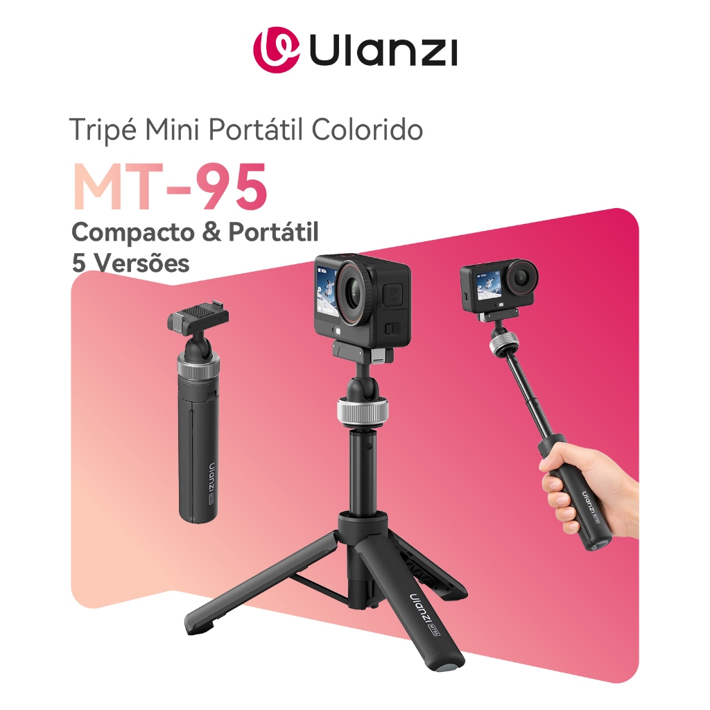 ULANZI MT-95 MINI Tripé Mini Portátil para Câmera de Ação, Compatível com GoPro, DJI Osmo Action e Insta360