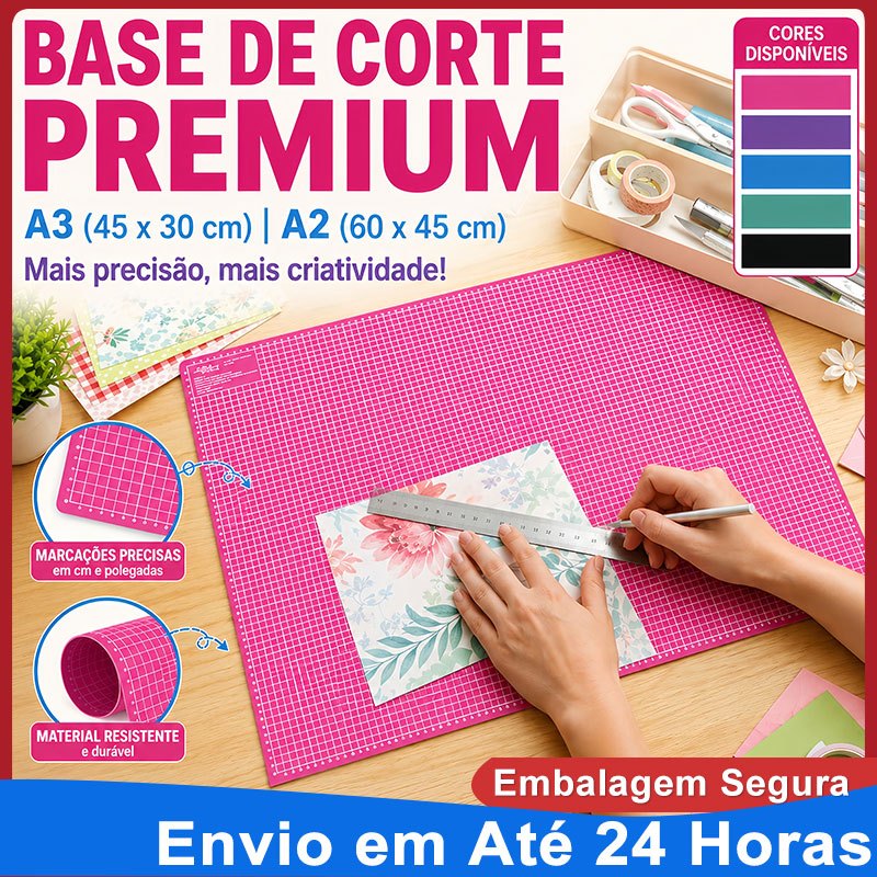 Tapete de Corte A3 45x30cm Dupla Face PVC Resistente Artesanato Patchwork