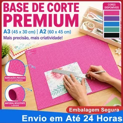Tapete de Corte A3 45x30cm Dupla Face PVC Resistente Artesanato Patchwork