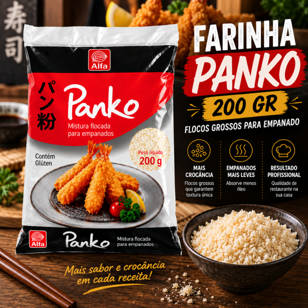 Mistura Flocada para empanar Farinha Panko Alfa 200g