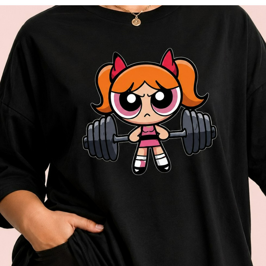 Camiseta Feminina Plus Size Blusa Tshirt Meninas Super Poderosas Moda Academia Estampada