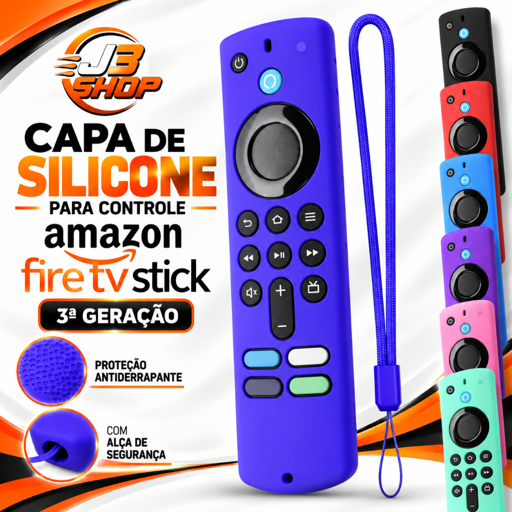 Capa Silicone Controle Amazon Fire TV Stick 3ª Geração Proteção Antiderrapante