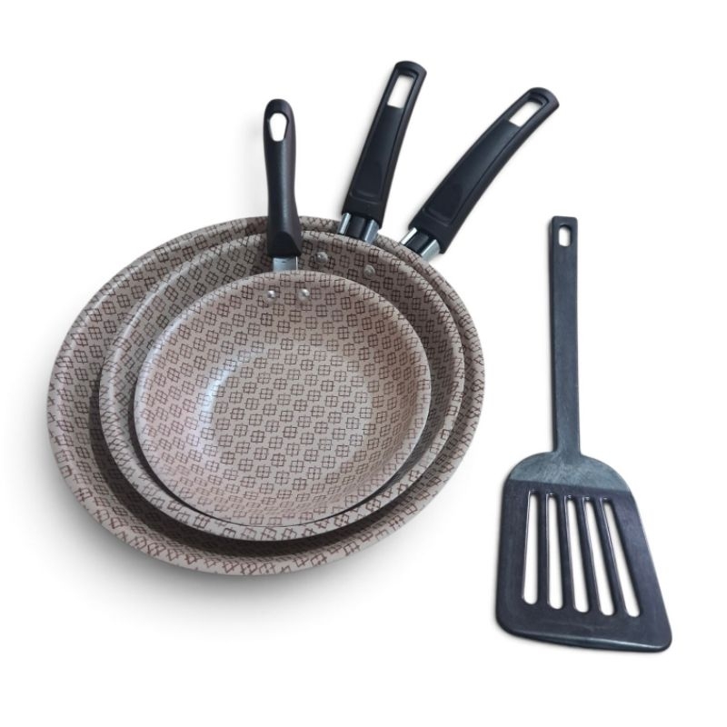 Kit de Frigideira Teflon Antiaderente granito 3 Peças com Frigi-Ovo Conjunto de Frigideira Teflon