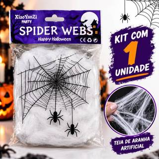 Teia De Aranha Branca Artificial  Halloween 20gr - Unidade