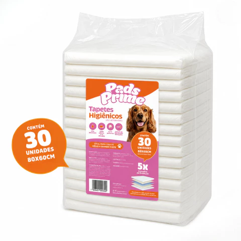 Tapete Higiênico para Cães 80X60 30 Unidades Pads Prime