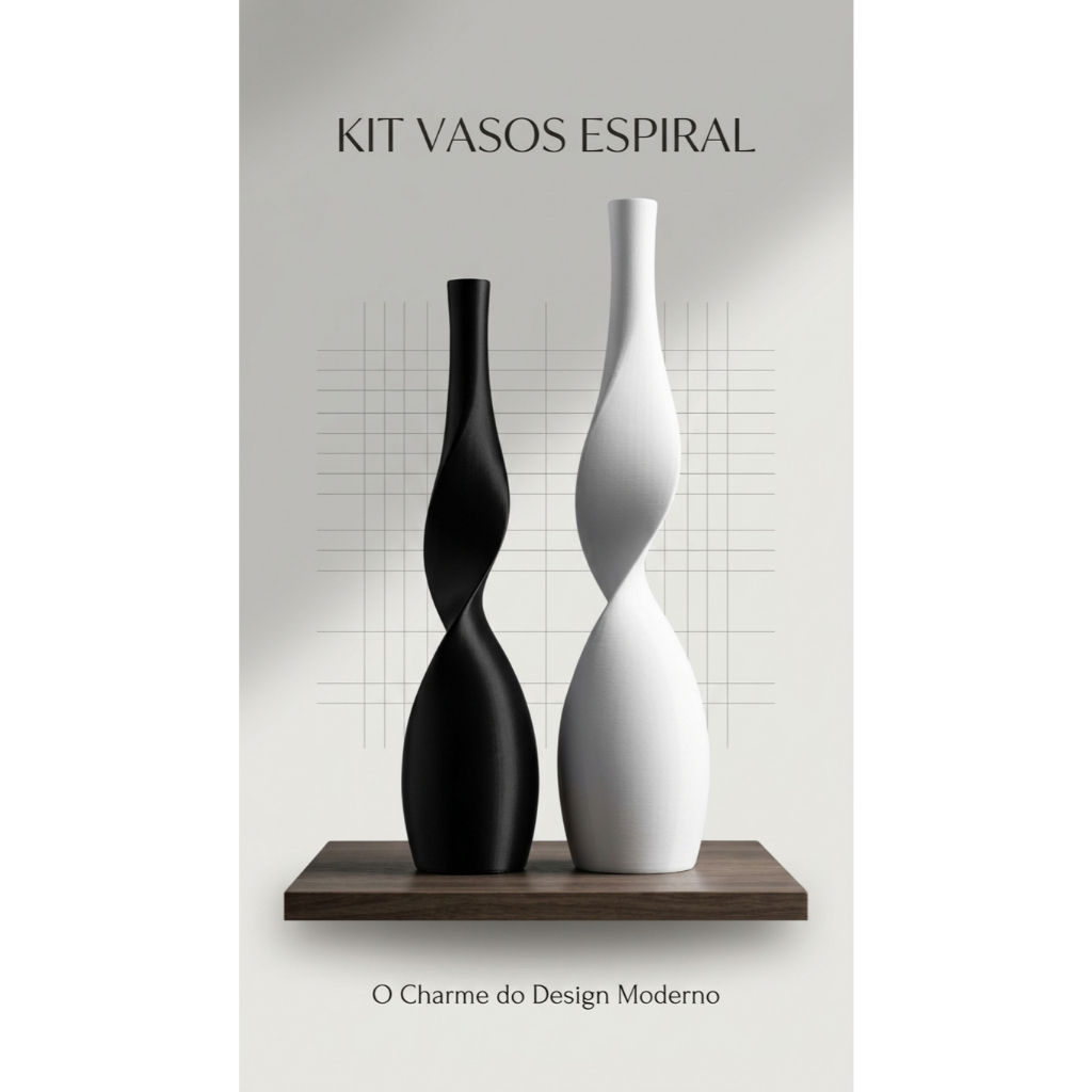 Vaso Decorativo Minimalista Espiral / Twister - Decoração Minimalista e Moderna